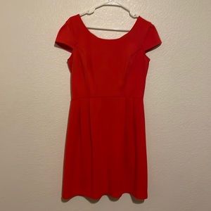 Women Hot Orange Middy Dress